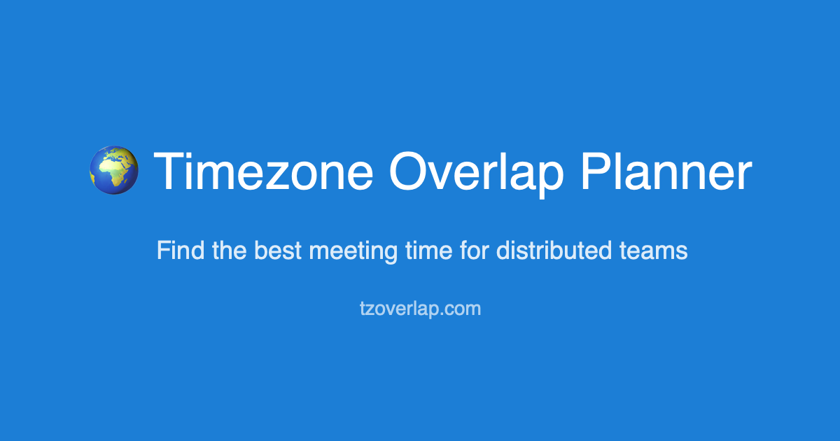 Koverlap Timezone Overlap Planner
